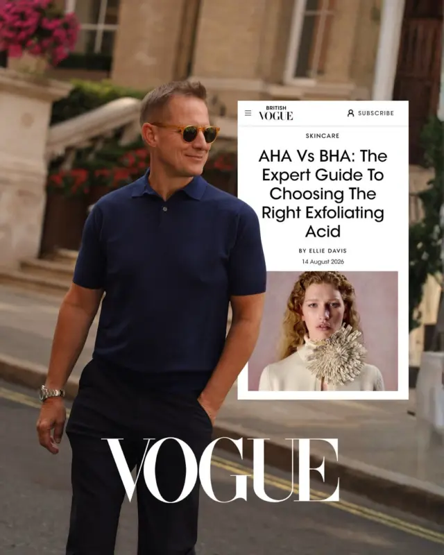 Dr. Paul is in the press this time, in British @britishvogue 🖤

Sharing his knowledge in their latest guide to one of skincare’s most talked about topics: AHA vs BHA.

Alongside leading experts in the industry, Dr. Paul helps decode the world of exfoliating acids, including why salicylic acid can be particularly beneficial for oily or congested skin and how different acids work within the skin.

🔗 To read the full article, head to our Story Highlights titled ‘PRESS’.